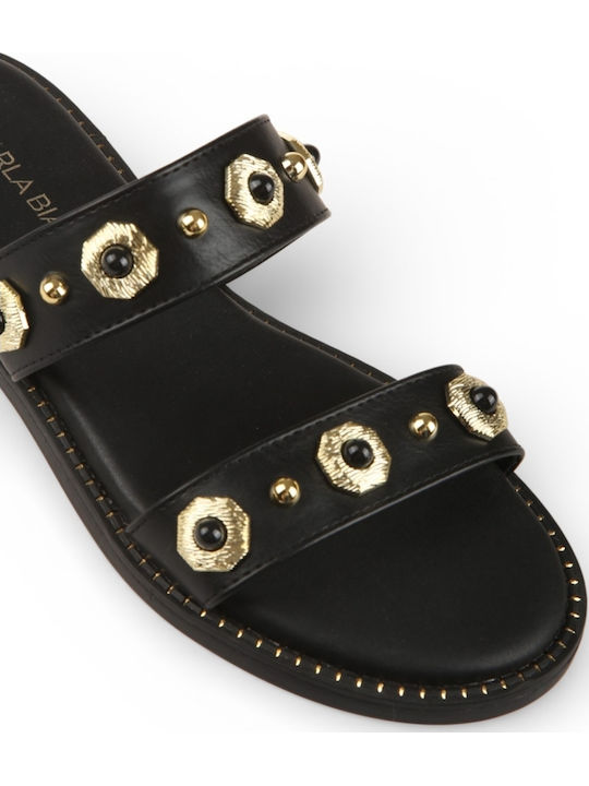 Damen Flache Sandalen Schwarz