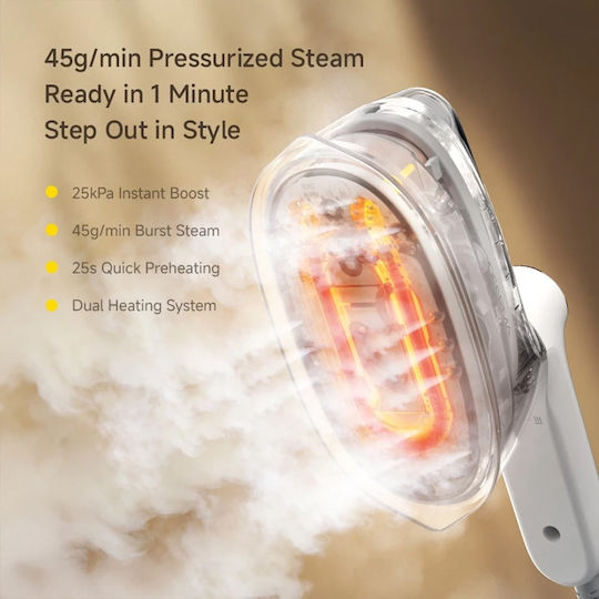 Deerma GT01 Ατμοκαθαριστής Ρούχων Χειρός 1200W με Δοχείο 100ml Λευκός