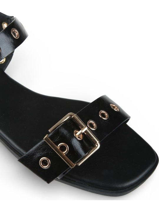 Damen Flache Sandalen Schwarz