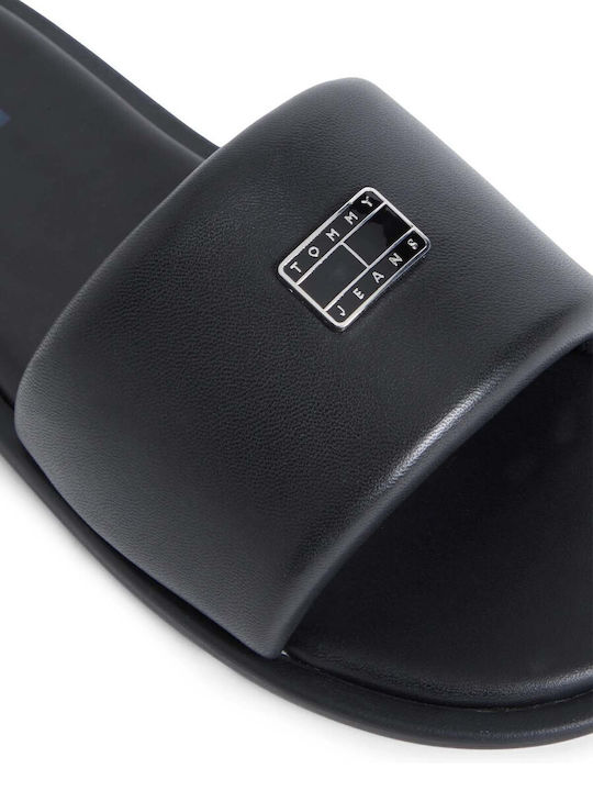 Leather Women's Flat Sandals Black