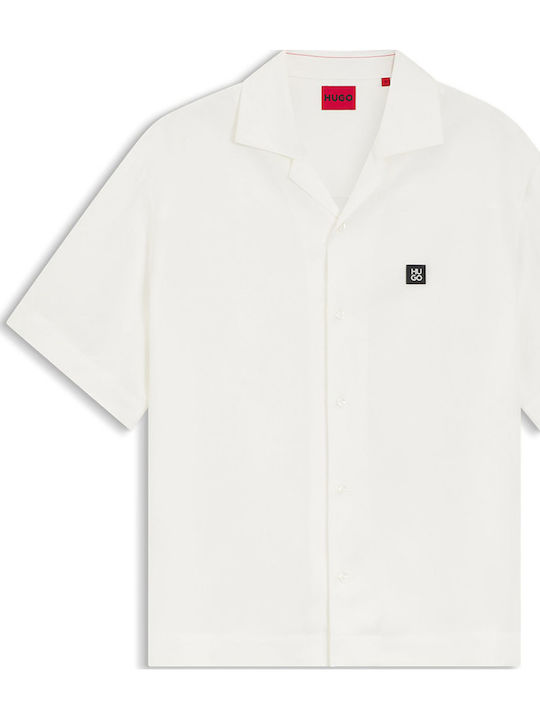 Espino Short Sleeve Shirt in Wide Line Offwhite
