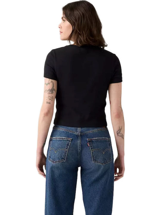 Levi's Essential Sporty Дамска Спортна Crop Тениска Черен Levi's Essential Sporty Дамска Спортна Crop Тениска Черен