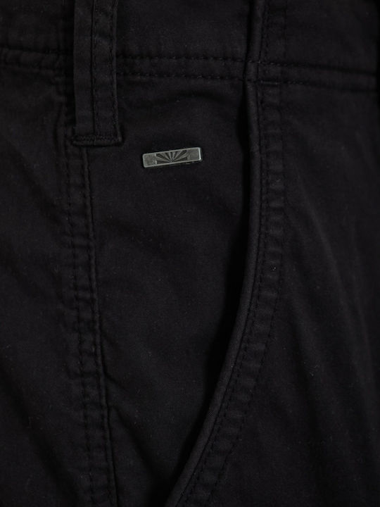 Cargo Elastic Trousers in Regular Fit Black