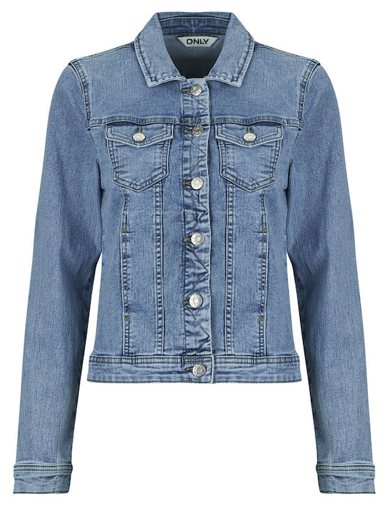 Kurz Damen Jeansjacke Light Blue