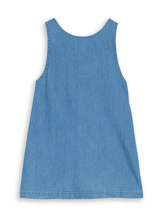 Girls Sleeveless Denim Blue Dress