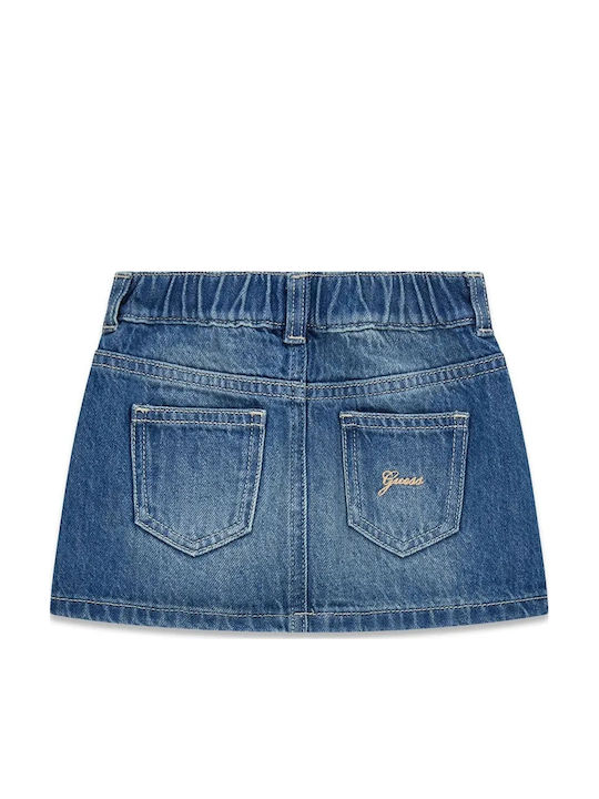 Kids Denim Floral Blue Skirt