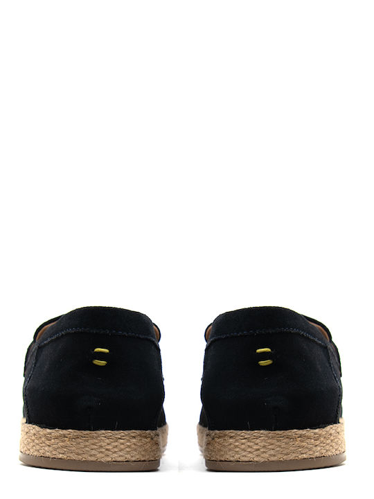 Suede Men's Moccasins in Blue Colour