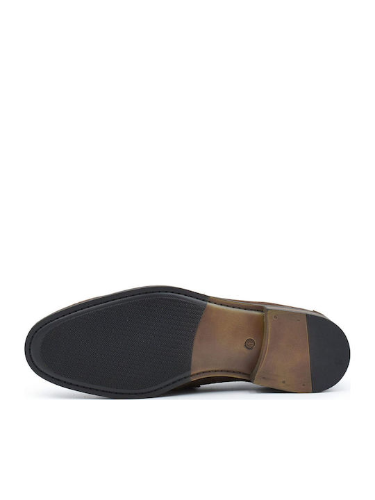 Δερμάτινα Ανδρικά Loafers σε Καφέ Χρώμα