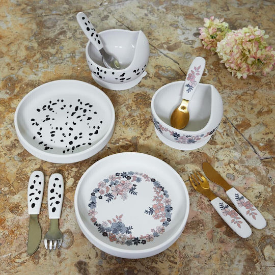 Elodie Details Elodie Details Baby & Kids Feeding Set Silicone with Anti-Slip Base White 3 Pieces