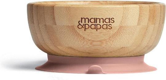 Mamas & Papas Σετ Φαγητού από Bamboo με Αντιολισθητική Βάση Ροζ 5τμχ