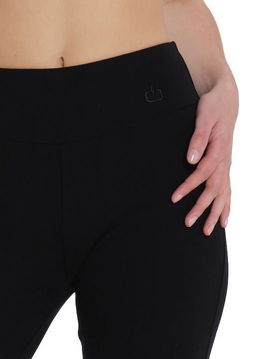 Women's Fabric Flared Trousers Black