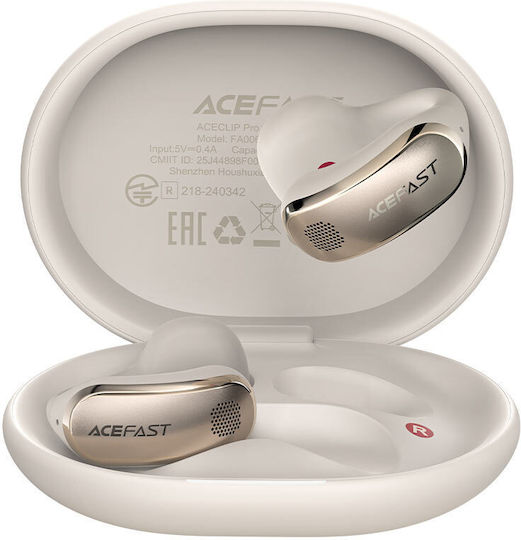 Acefast Aceclip Pro Open Ear Bluetooth Handsfree Ακουστικά με Αντοχή στον Ιδρώτα και Θήκη Φόρτισης Χρυσά