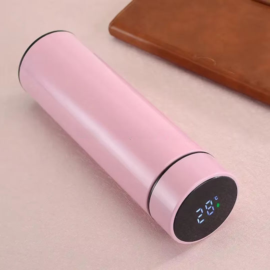 Stainless Steel Thermos Glass 500ml Pink