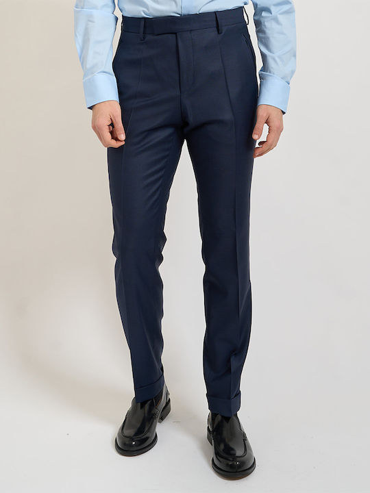 Winter Men's Suit with Slim Fit Dark Blue