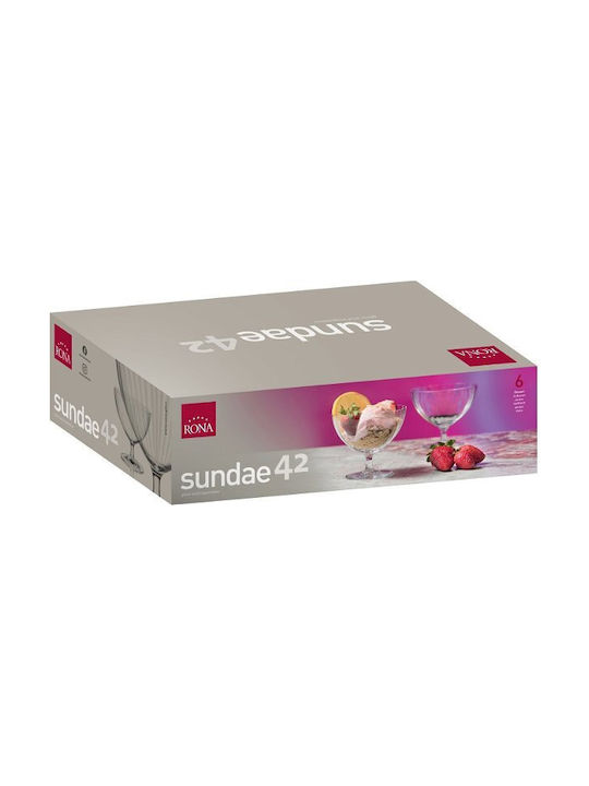 Rona Servierschalen Eiscreme Rund Glas 6Stücke