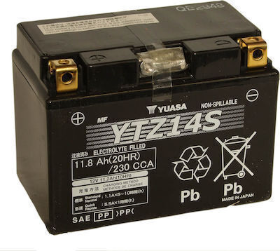 Yuasa Μπαταρία Μοτοσυκλέτας YTZ14S 230A με Χωρητικότητα 11.8Ah