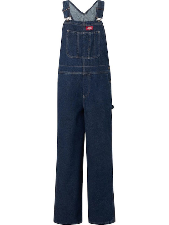 Γυναικεία Τζιν Κοντομάνικη Ολόσωμη Φόρμα Dark Indigo