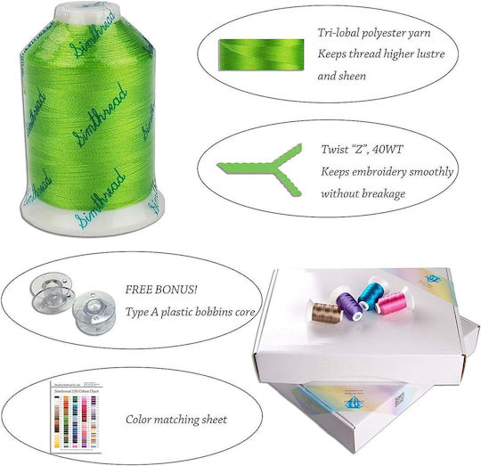 Embroidery Thread Set 120 Spools 500 M Multicolor