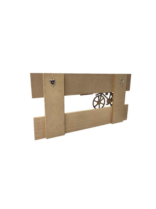 Стенна Закачалка Hanger Дървена За 3 Места Кафява 38x19.5см