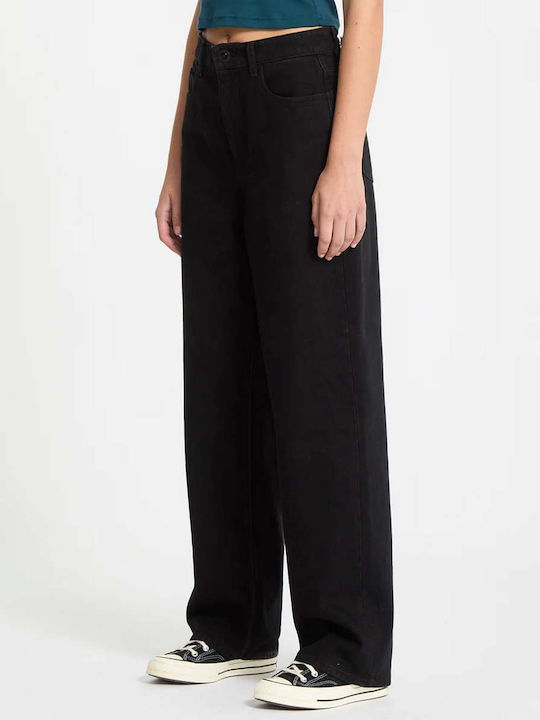 Weellow Ii High Rise Women's Jean Pants in Relaxed Fit Black