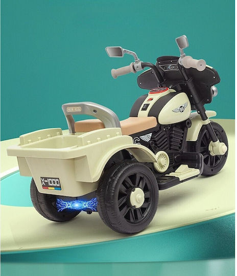 Motocicletă Pentru Copii Electrică Albă Pentru 8+ Ani