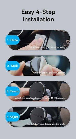 Vention Car Mobile Mount with Magnet Black
