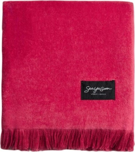 Sea You Soon Sea You Soon Cotton Red Beach Towel