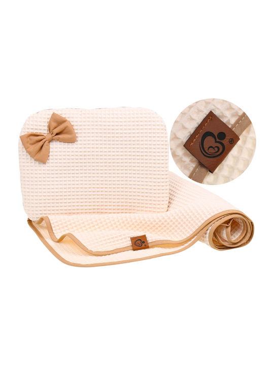 BabyMam Pătură Pepinieră Swaddling 100% Bumbac Bej 57x77cm 2 Bucăți