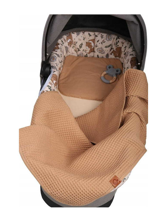 BabyMam Pătură Pepinieră Swaddling 100% Bumbac Maro 57x77cm 2 Bucăți
