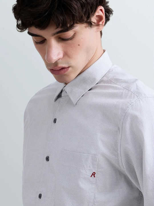 Long Sleeve Cotton Shirt in Regular Fit Gray