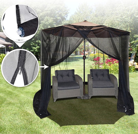 Alista Home Plasă De Țânțari Pentru Camping Umbrelă De Soare Înălțime 2.3 M Diametru 3 M Neagră