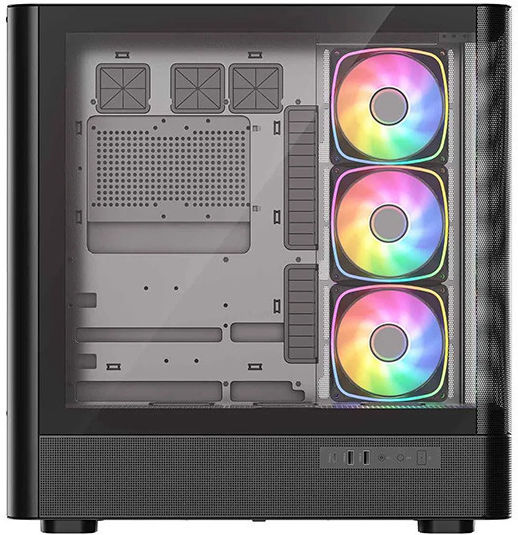 Modecom Volcano AQ500 Gaming Midi Tower Кутия За Компютър Със Страничен Прозорец И ARGB Осветление Черна