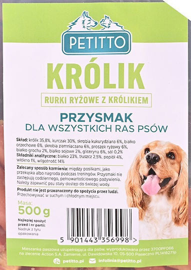 Petitto Hundeleckerlis Imbiss Reis Sticks Kaninchen 500g