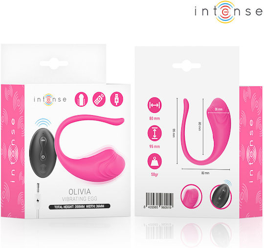 Intense Olivia Vibrator Egg with Remote Control Pink