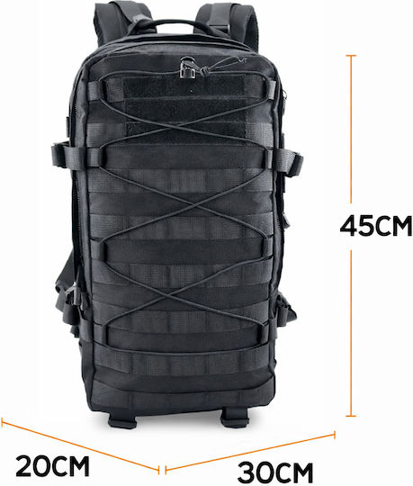 Jetbags Rz056 Tactical Backpack 35l Molle Στρατιωτικό Σακίδιο Πλάτης Outdoor Πεζοπορίας Camping Edc Μαύρο