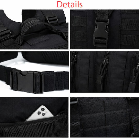 Jetbags Rz093 Tactical Στρατιωτικό Σακίδιο Πλάτης 43l Αδιάβροχο Military Backpack Camping Μαύρο