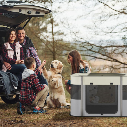 Relaxdays Foldable Indoor & Outdoor Dog Cat Park XL 60 X 90 X 68 Cm Black Grey Beige