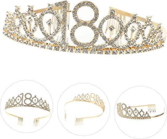 Set 2 Bucăți Vârstă De Venire Alista Home 15 X 13 X 5 Cm Coroană De Prințesă Aurie 18andfabulous Panglică Neagră