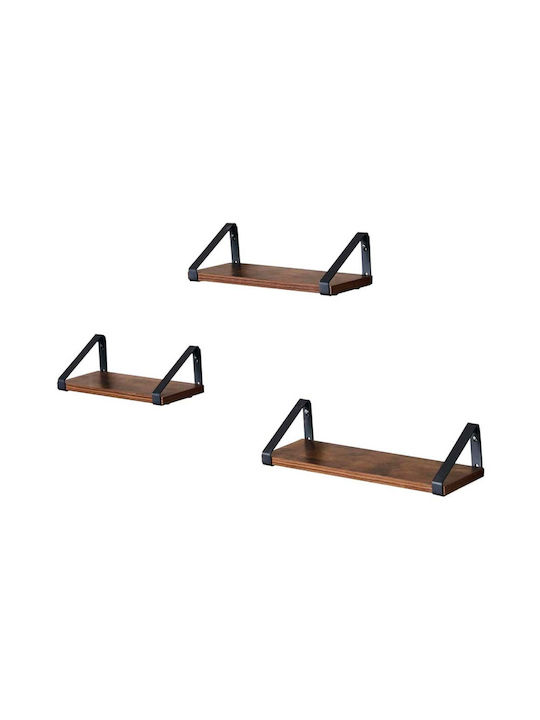 Wall Shelves Brown (3 Pieces) 40x12x11cm