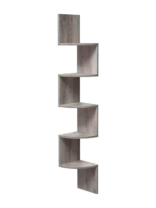 Corner Shelf Wall Grey 20x20x127.5cm