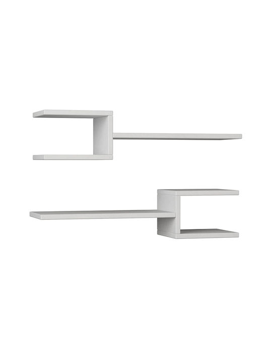 Рафтове За Стена Fork Бели (2 бр) 75x19.5x18 см