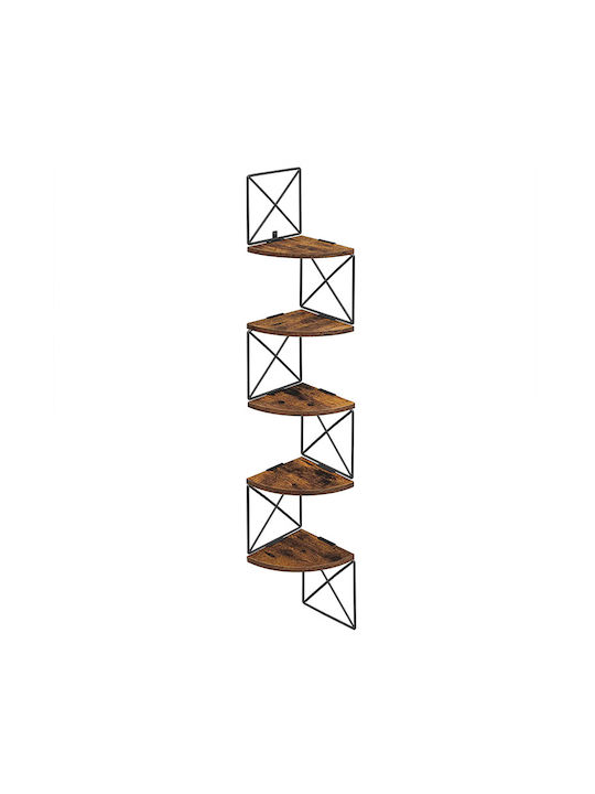 Eckregal Wand Braun 20x20x127.5cm