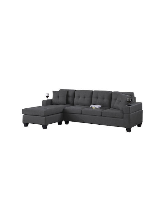 Jordan Ecke Sofa mit Umkehrbarer Winkel Farbe Grau 245x146x76cm E9507,2