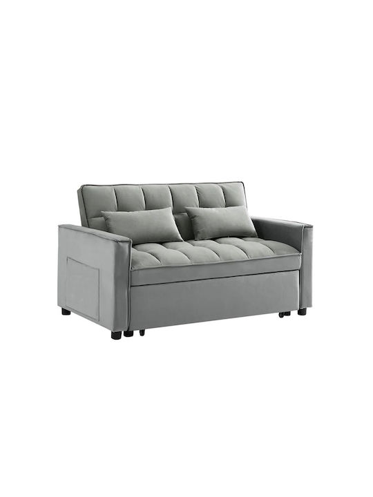 Tempo Canapea Cu Două Locuri Pat Catifea Gri 141x98x77cm E998,1