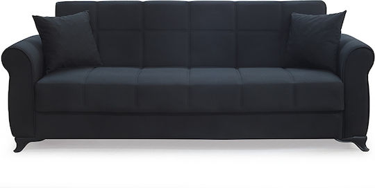 Lena Dreisitzer Sofa Bett Schwarz 210x80x75cm