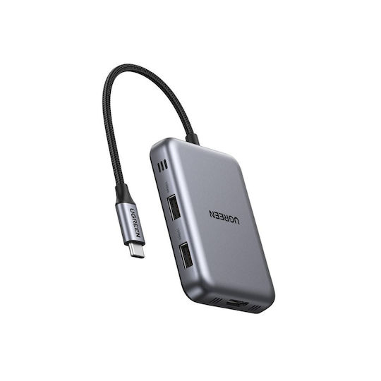 Ugreen CM896 USB-A / USB-C Docking Station με 4K PD Γκρι