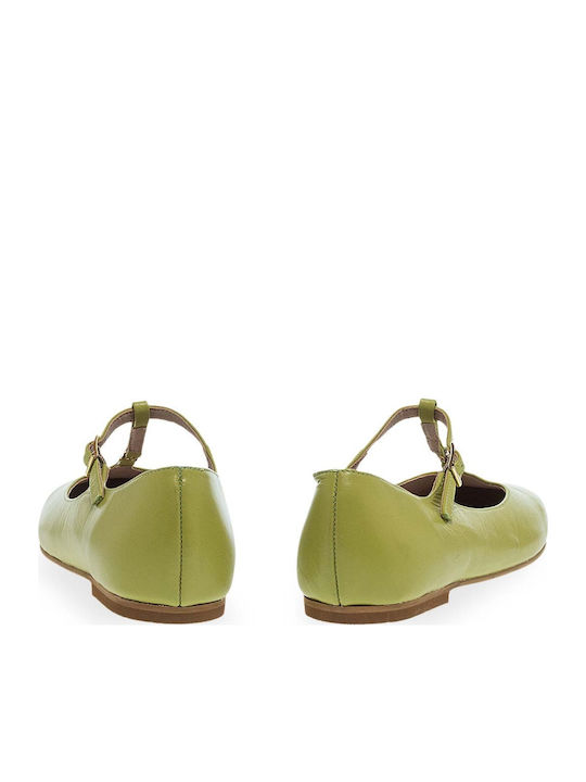 Pantofi Balerini Pentru Femei Din Piele Verde