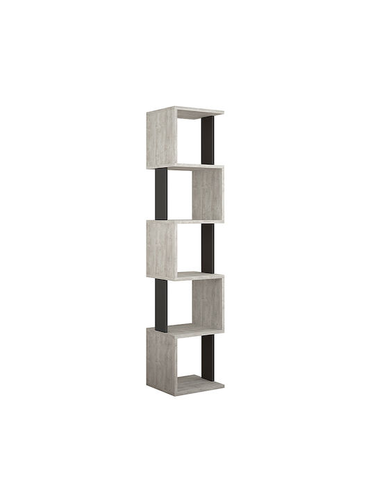 Bookcase Piri White Antique white / Charcoal 35x30x161cm