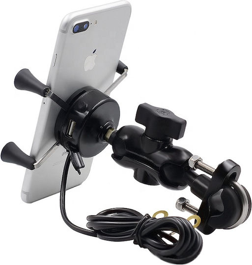 Road AR-A3 Motorcycle Cellphone Mount with Adjustable Arm 3.5-6 Inches for Steering Wheel