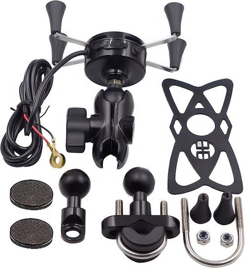 Road AR-A3 Motorcycle Cellphone Mount with Adjustable Arm 3.5-6 Inches for Steering Wheel
